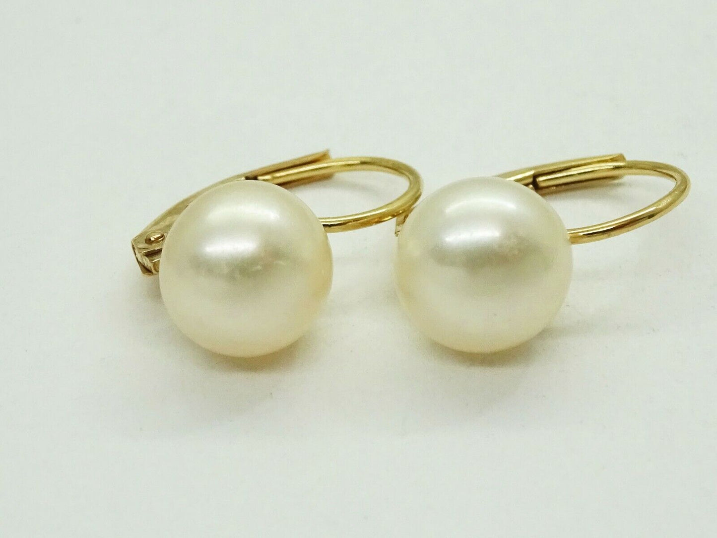 Pearl Bead Cabochon Dangle Earrings 14k Gold