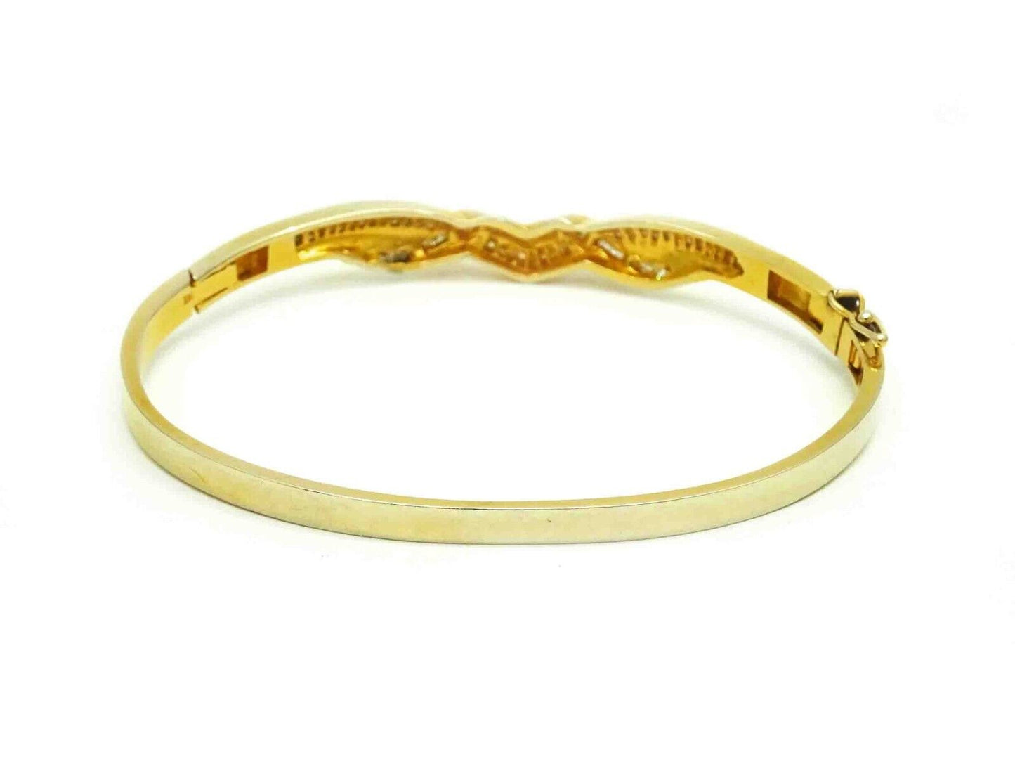 2.10ct tw Natural Diamond Fancy Hinged Bangle Bracelet 14k Gold 29.8 Grams