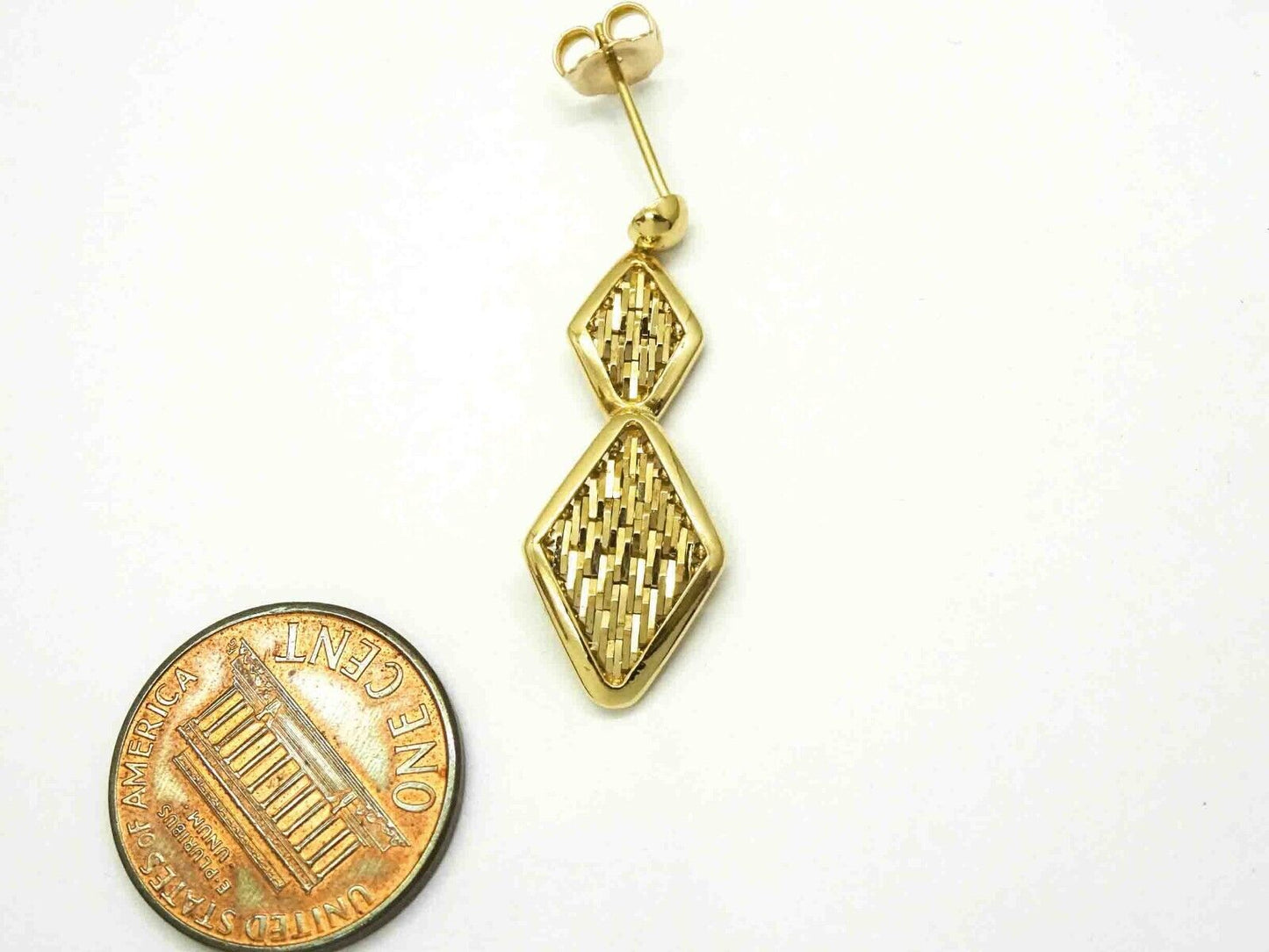 Dia-Cut Tie Dangle Drop Earrings 14k Gold
