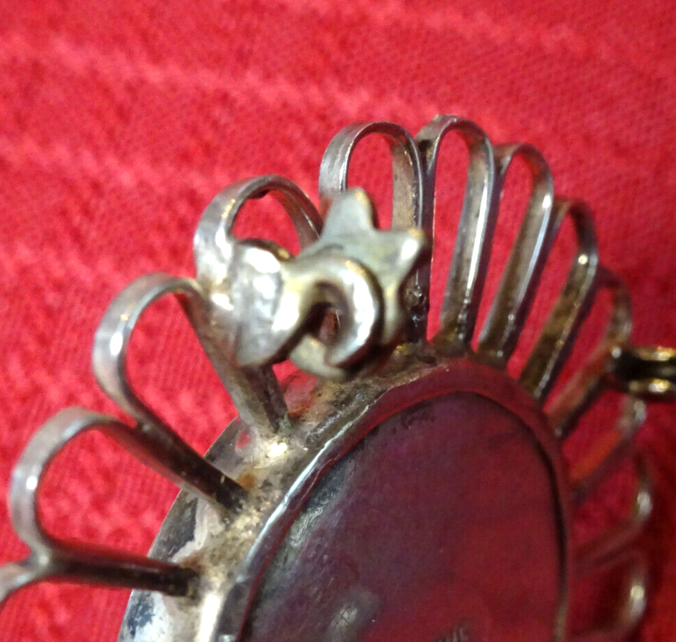 Vtg. Rare Old Pawn Taxco Sterling Silver Sun Brooch,Black Onyx Inlay 925, 20.1 g