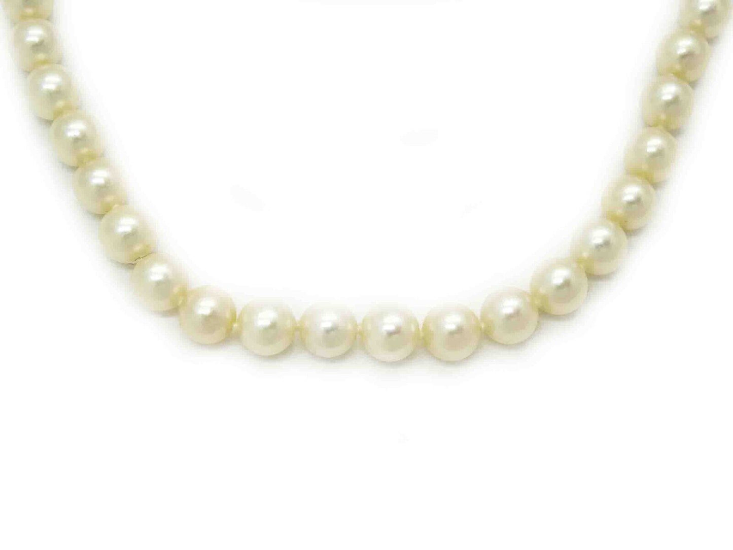 Mikimoto 6-6.5mm Akoya Cultured Pearl Bead Strand Necklace 18k White Gold 16"