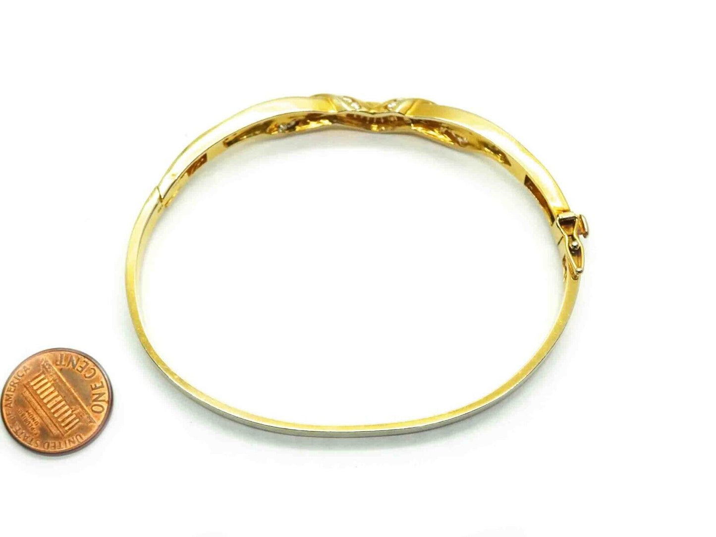 2.10ct tw Natural Diamond Fancy Hinged Bangle Bracelet 14k Gold 29.8 Grams