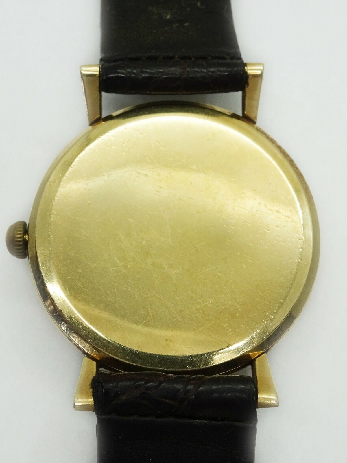 Vintage 1960s Men's Longines 14k Gold Watch Leather Strap