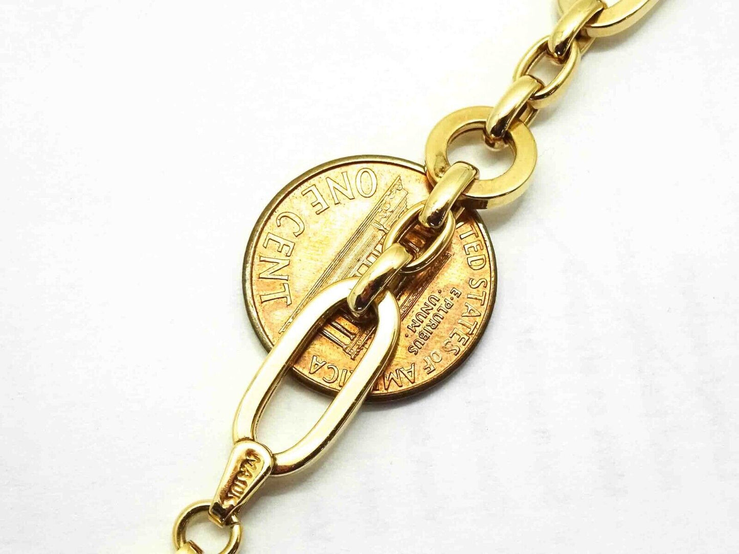Custom-Made Round & Oval Link Chain Necklace 10k Gold 29" Long