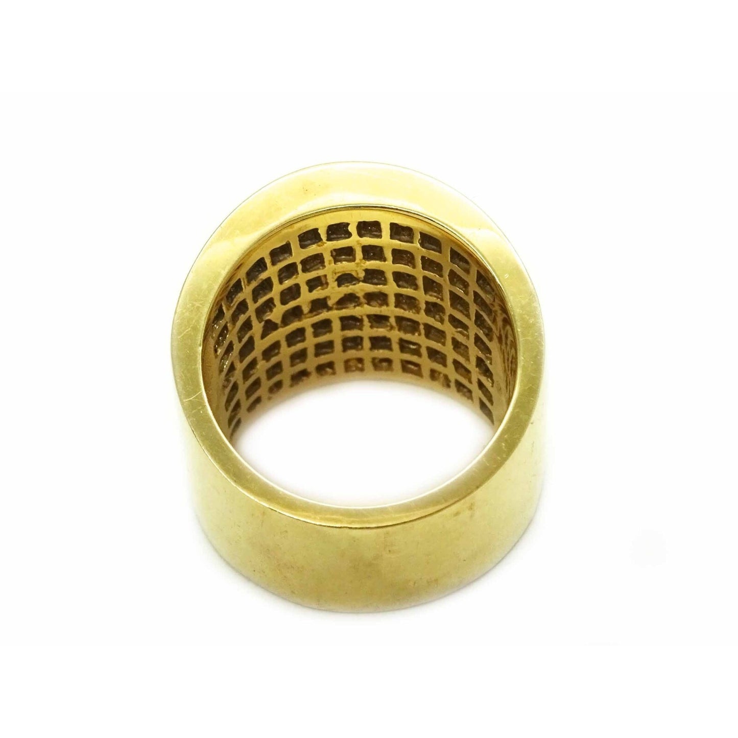 6ctw Natural Princess Diamond Invisible Cigar-Style Band Ring 18k Gold Size 7.75