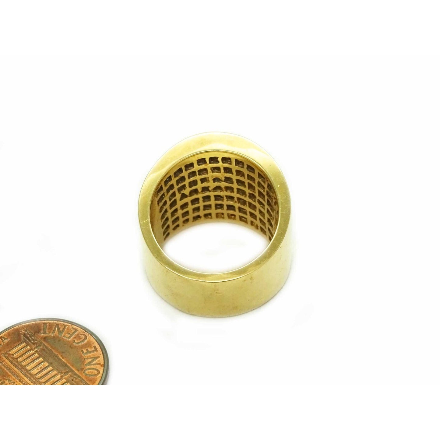 6ctw Natural Princess Diamond Invisible Cigar-Style Band Ring 18k Gold Size 7.75