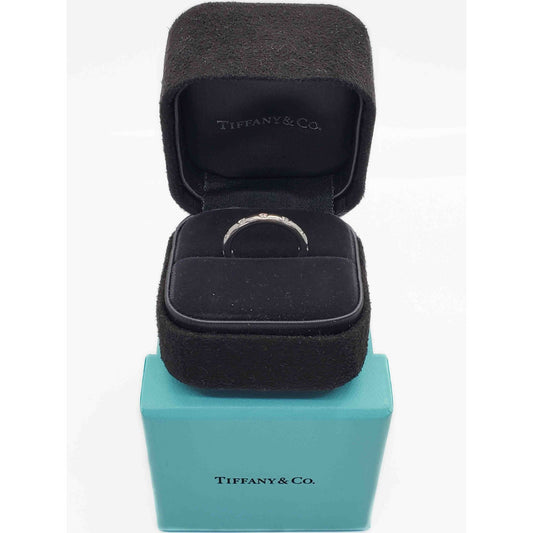 Tiffany & Co Etoile 0.22 ctw Diamond 2.6mm Wide Platinum Band Ring Size 5