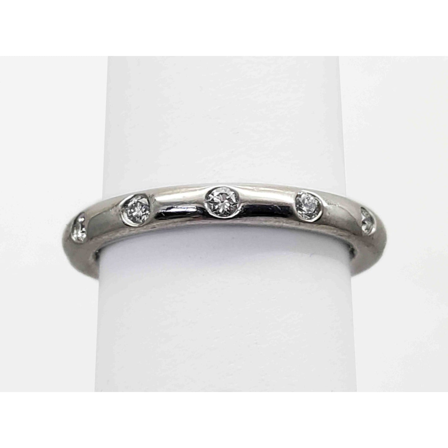 Tiffany & Co Etoile 0.22 ctw Diamond 2.6mm Wide Platinum Band Ring Size 5