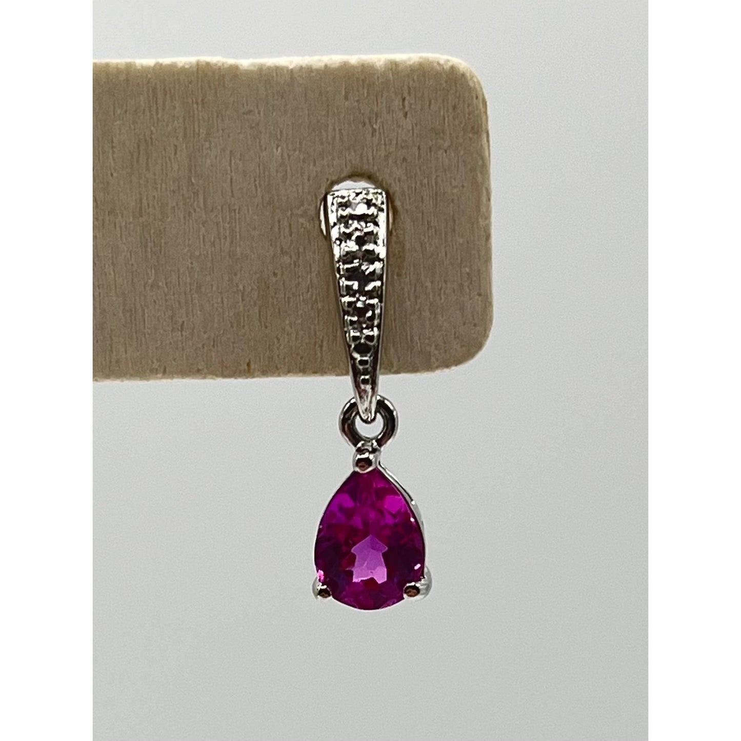 Ross Simons 925 Sterling Silver Teardrop Pink Topaz Dangle Drop Earrings