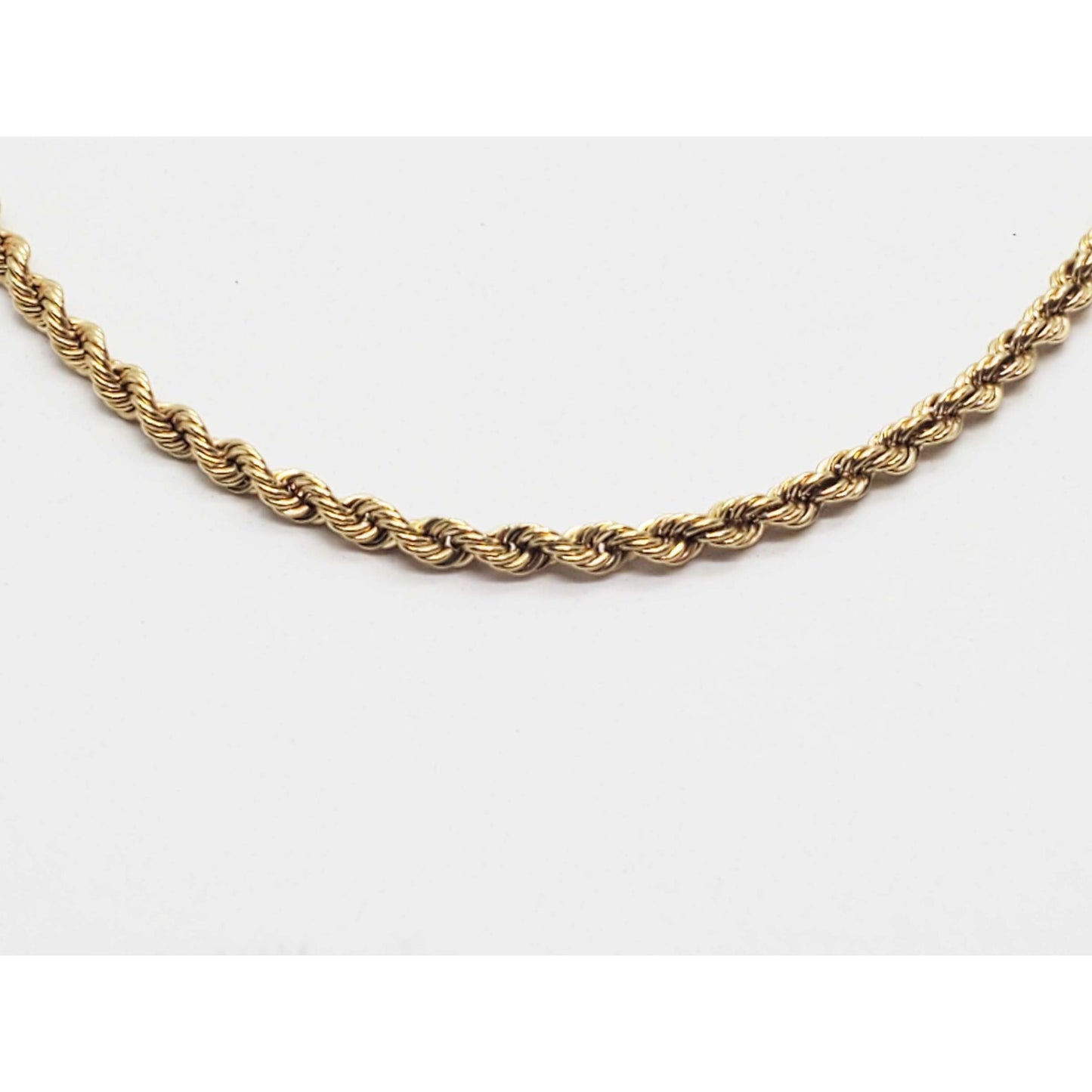 3mm Wide Rope Chain Necklace 18k Gold 19" Long 22.6 Grams