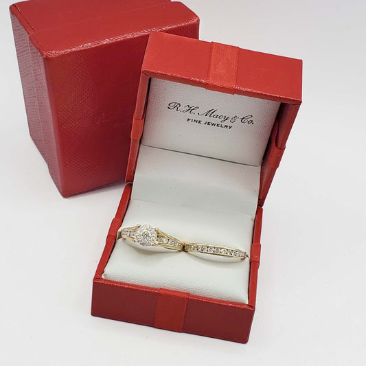 Estate Natural Diamond Bridal Engagement Set 1ctw 14k Gold Size 7