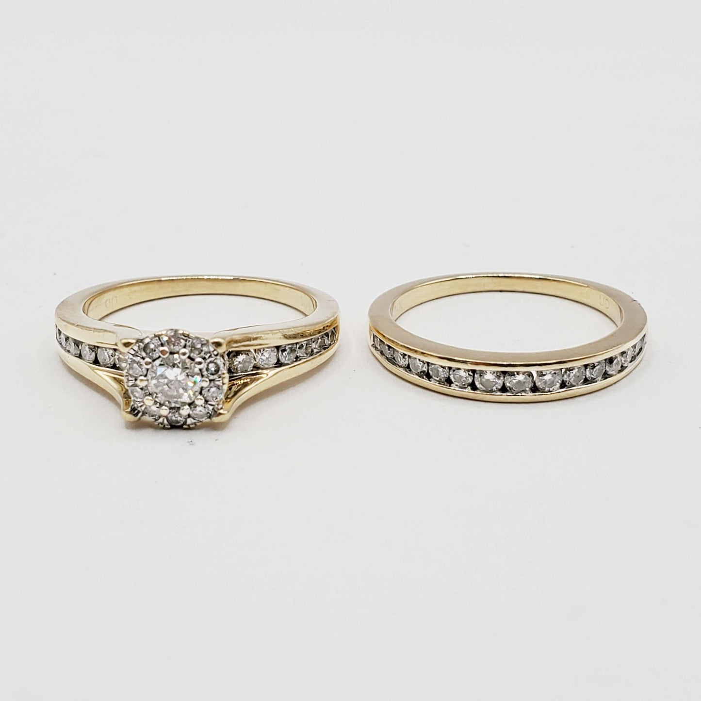 Estate Natural Diamond Bridal Engagement Set 1ctw 14k Gold Size 7