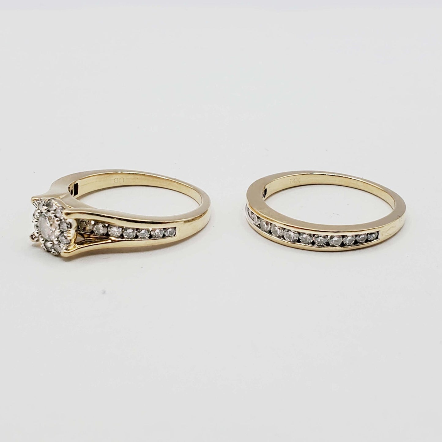 Estate Natural Diamond Bridal Engagement Set 1ctw 14k Gold Size 7