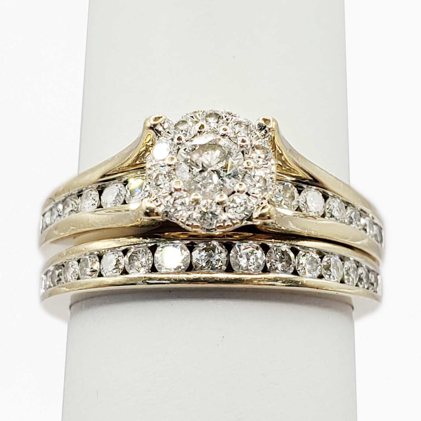 Estate Natural Diamond Bridal Engagement Set 1ctw 14k Gold Size 7