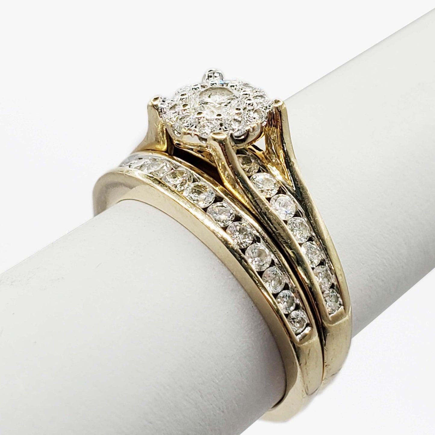 Estate Natural Diamond Bridal Engagement Set 1ctw 14k Gold Size 7