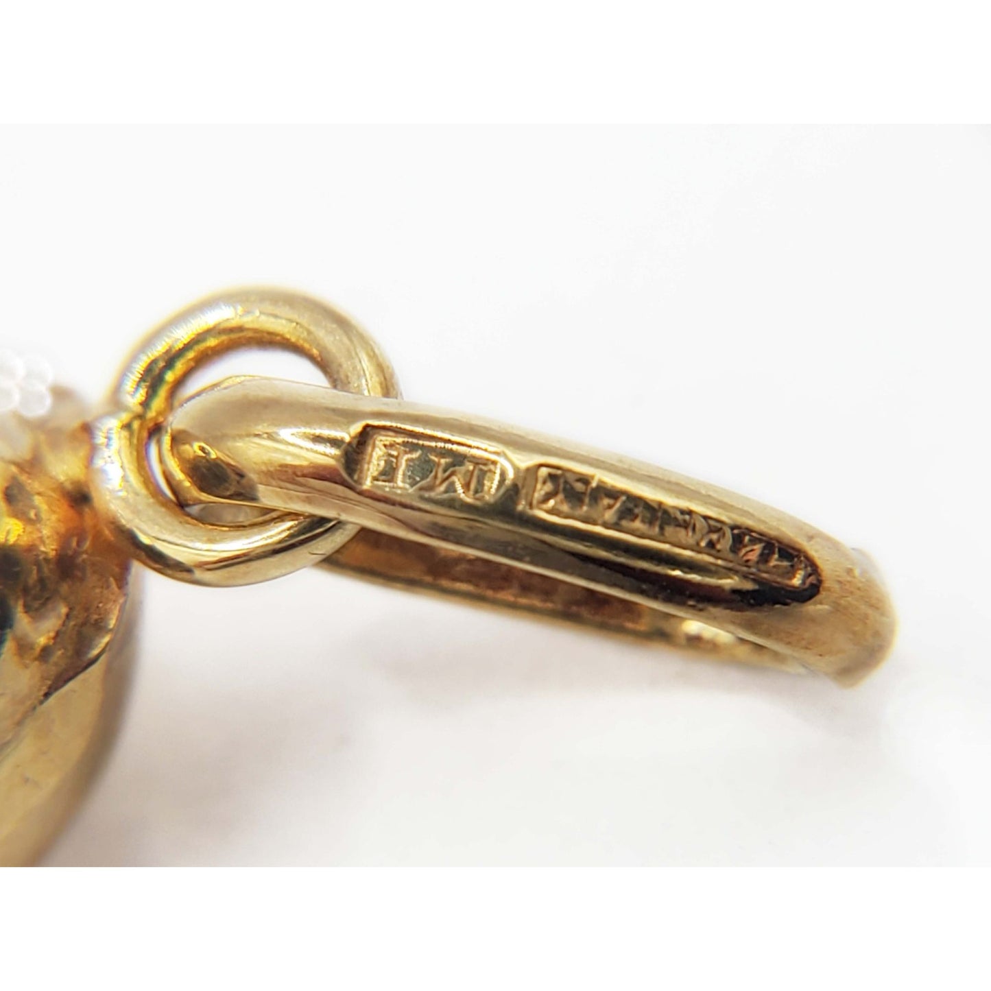 Italian Cornicello Horn Lucky Charm Pendant 14k Gold MI 1-3/4"