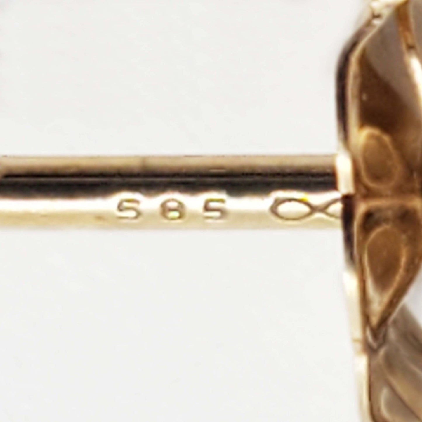 7mm Champagne Pearl Dangle Stud Earrings 14k Gold