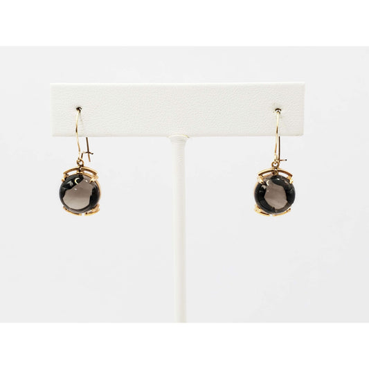 Pools of Light Smoky Quartz Drop Dangle Earrings 14k Gold