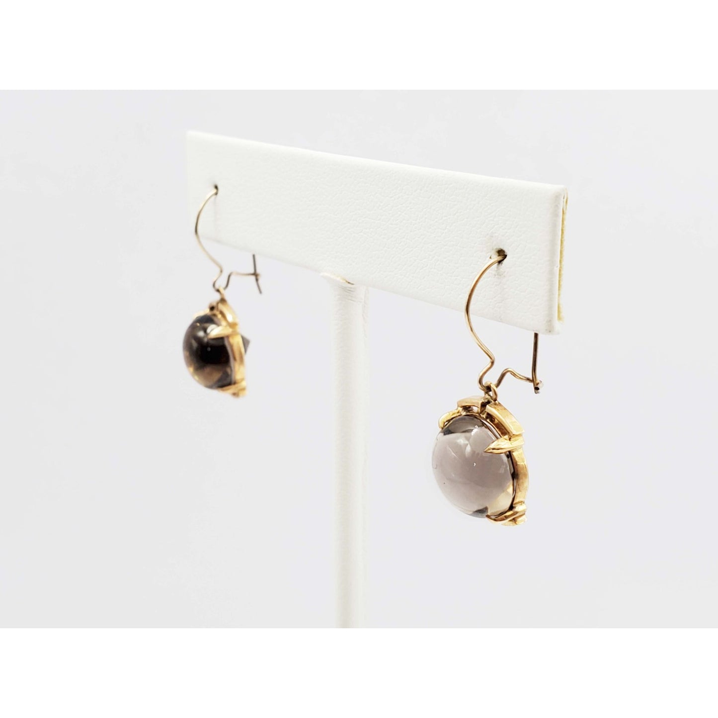 Pools of Light Smoky Quartz Drop Dangle Earrings 14k Gold