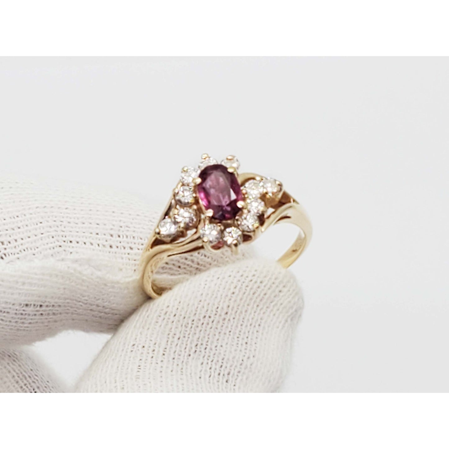 1.24 ctw Natural Ruby & Diamond Cocktail Filigree Ring 14k Gold Size 8.75