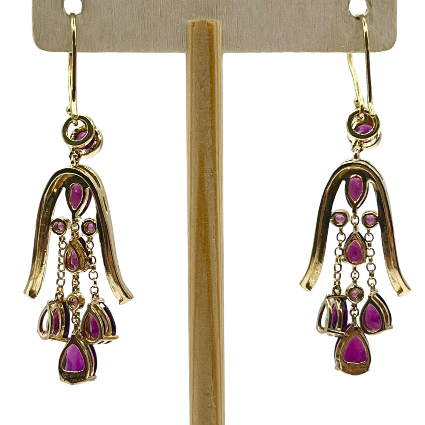 Dalia Pink Tourmaline Sterling Silver Gold Vermeil Dangle Chandelier Earrings