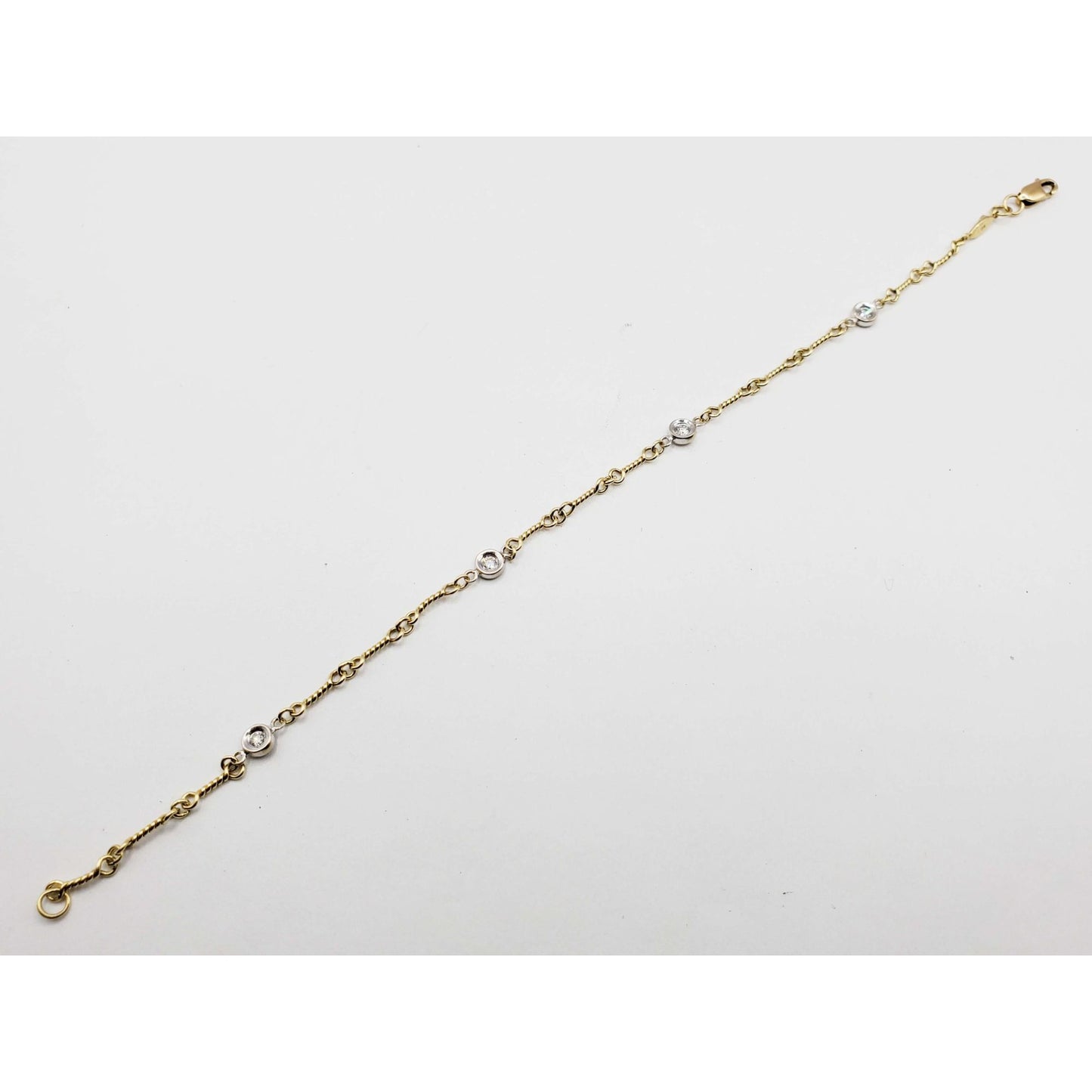 Roberto Coin Designer Natural Diamond Station Bracelet 18k Yellow Gold