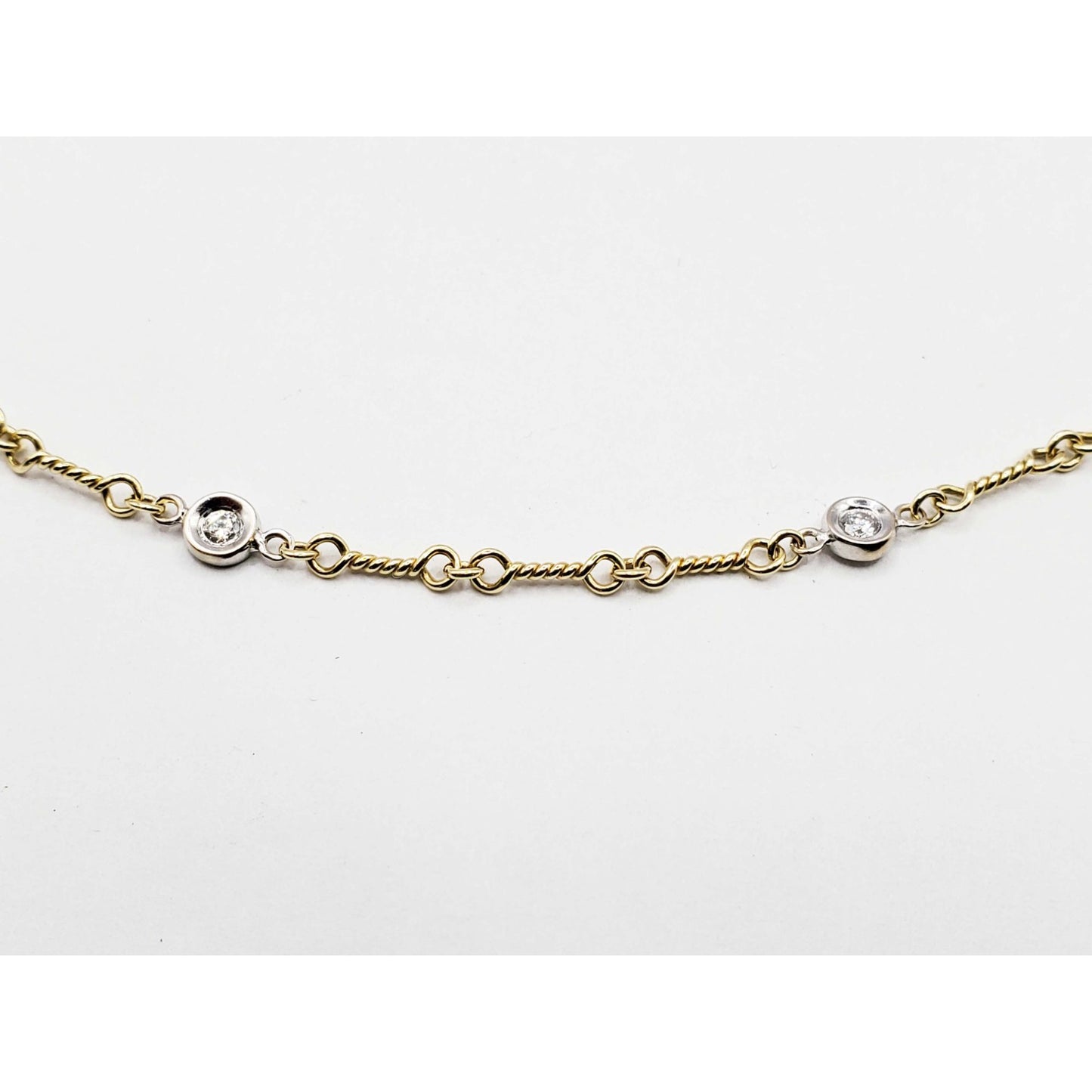 Roberto Coin Designer Natural Diamond Station Bracelet 18k Yellow Gold