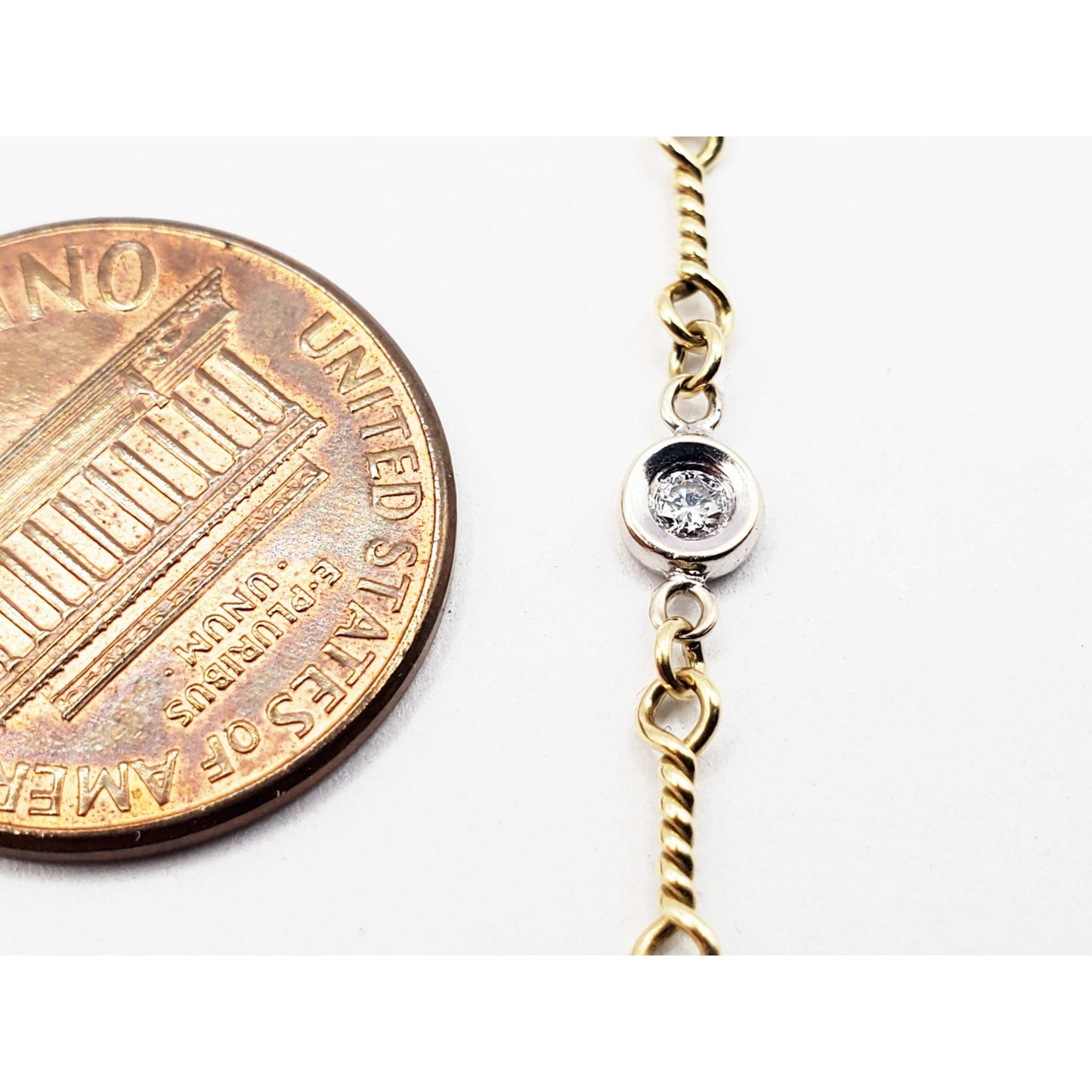 Roberto Coin Designer Natural Diamond Station Bracelet 18k Yellow Gold