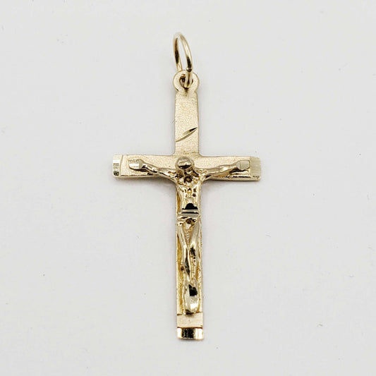 Religious Crucifix Cross Pendant 14k Gold 1.4 Grams