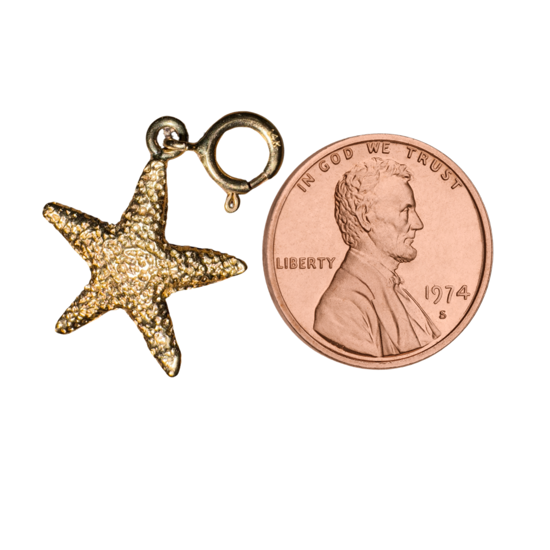 14K Yellow Gold Starfish Pendant Charm