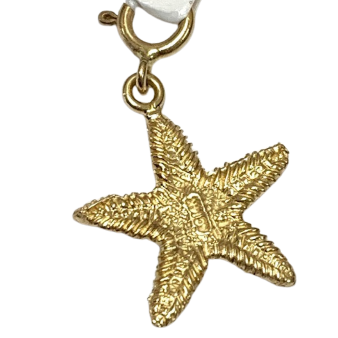 14K Yellow Gold Starfish Pendant Charm