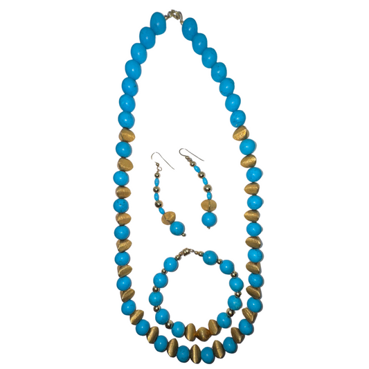 14K 1/20 Turquoise and Gold Vermeil Jewelry Set