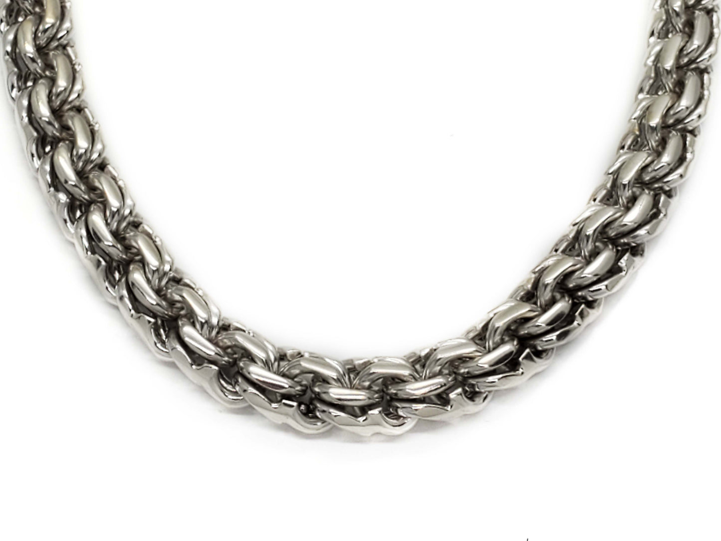 Mexico 18mm Solid Chino Link Chain Necklace Sterling Silver 523.9 Grams