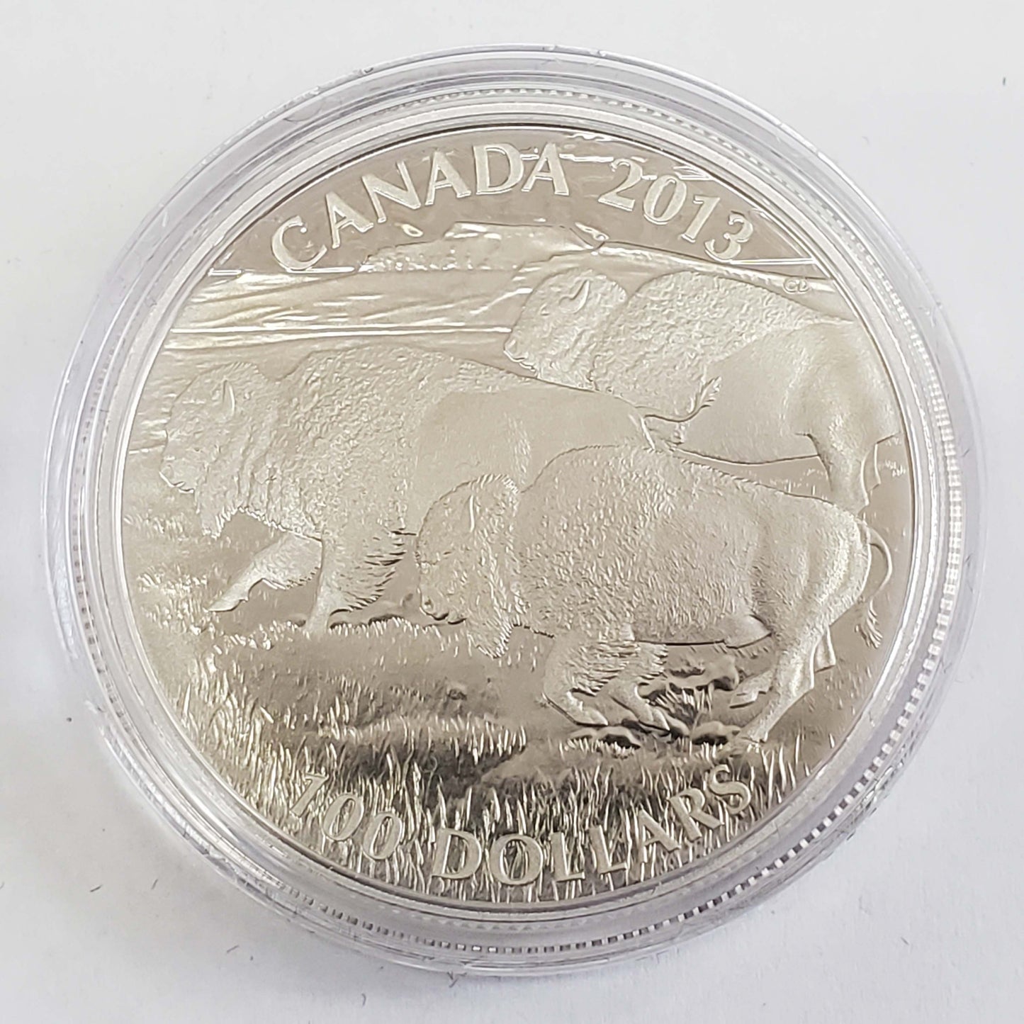 Royal Canadian Mint 2013 $100 1 oz .999 Fine Silver Bison Stampede Coin w/Box