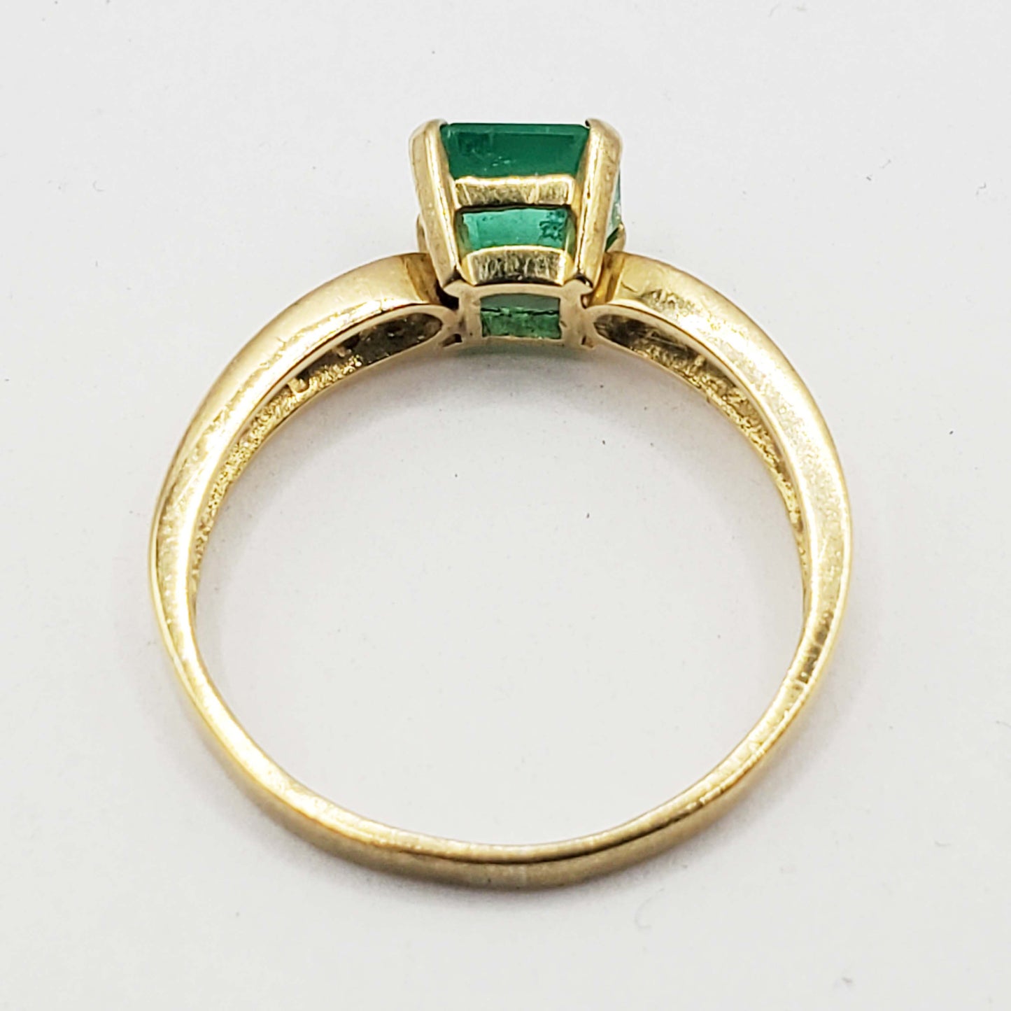 1.46 ctw Natural Emerald & Diamond Ring 18k Gold Size 7.75