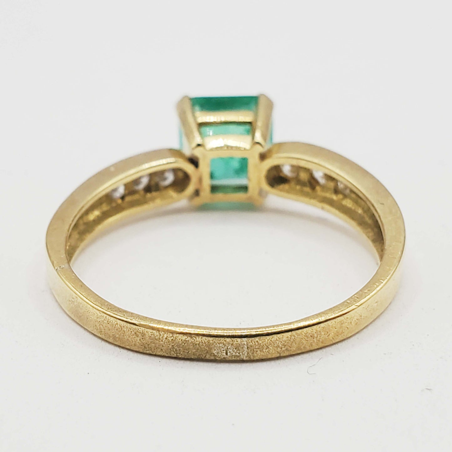 1.46 ctw Natural Emerald & Diamond Ring 18k Gold Size 7.75