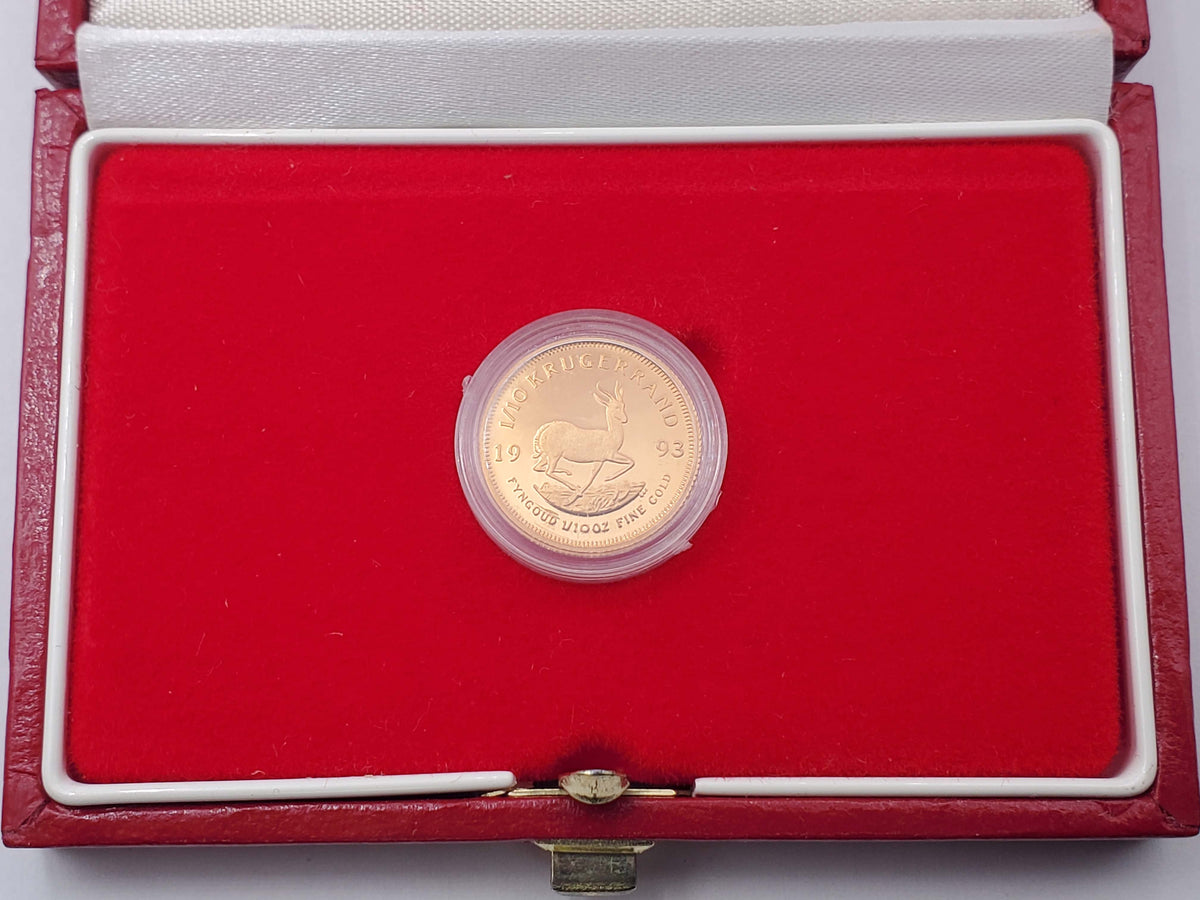 1993 1/10 oz Gold Krugerrand with Box South Africa Mint