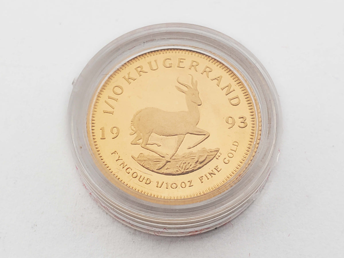 1993 1/10 oz Gold Krugerrand with Box South Africa Mint
