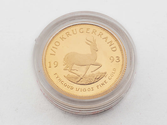 1993 1/10 oz Gold Krugerrand with Box South Africa Mint