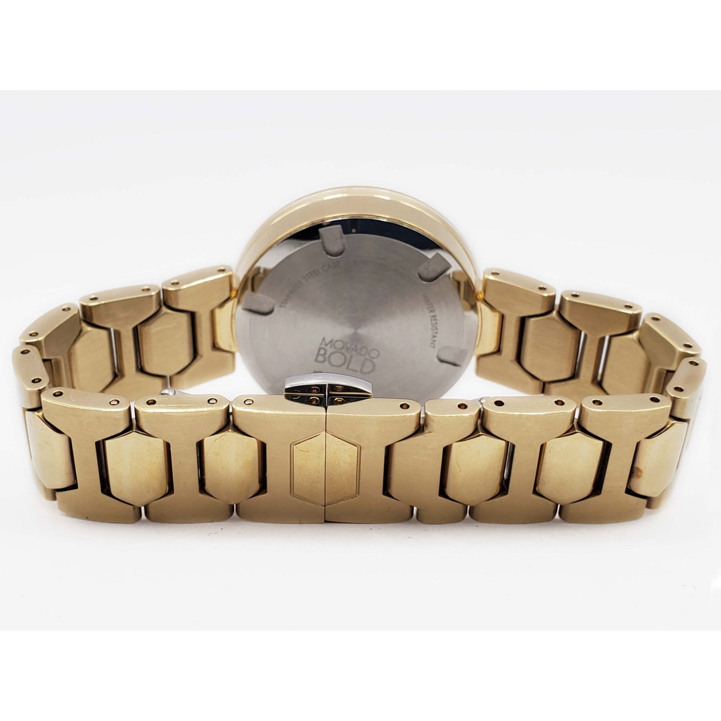 Movado Bold Ladies Wristwatch Gold Tone Pave Dial 3600492