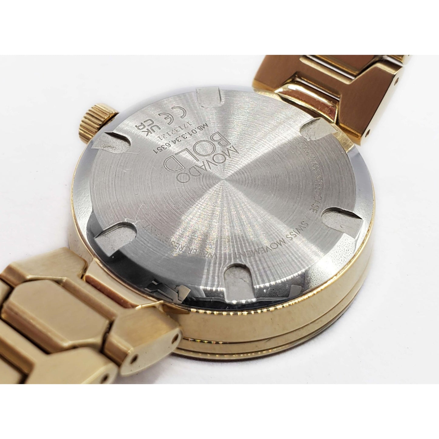 Movado Bold Ladies Wristwatch Gold Tone Pave Dial 3600492