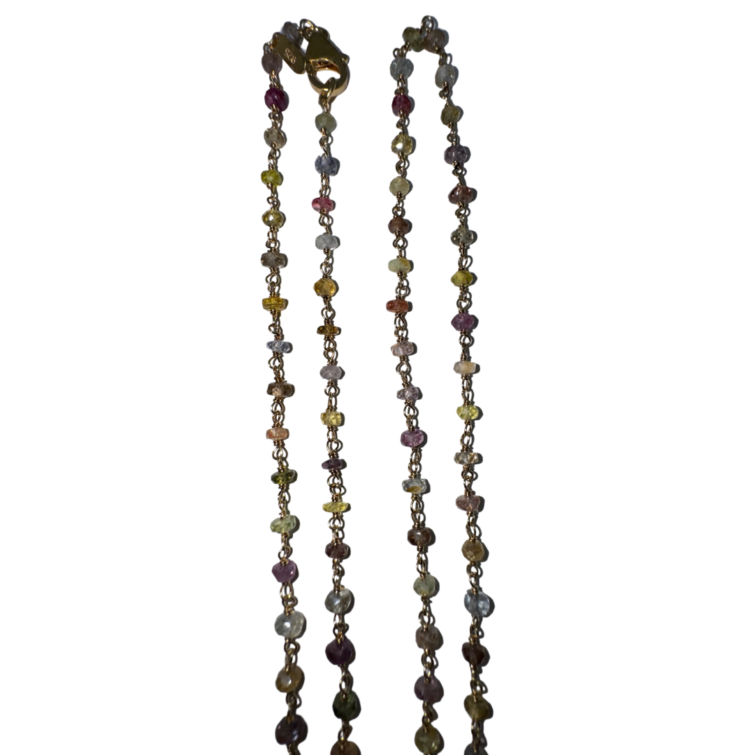 Dainty Light-Colored Multi Tourmaline Necklace/ Choker