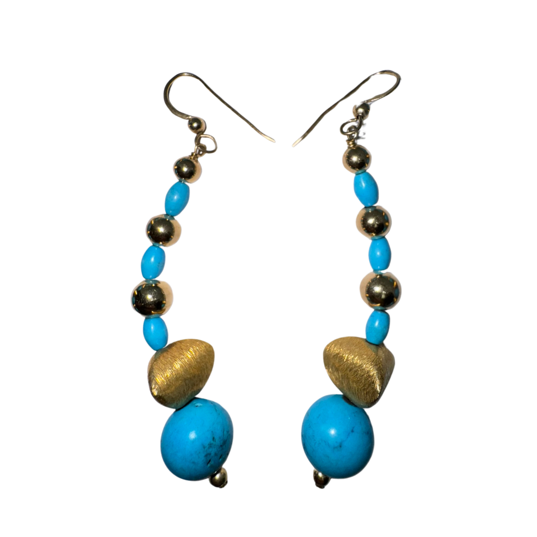 14K 1/20 Turquoise and Gold Vermeil Jewelry Set