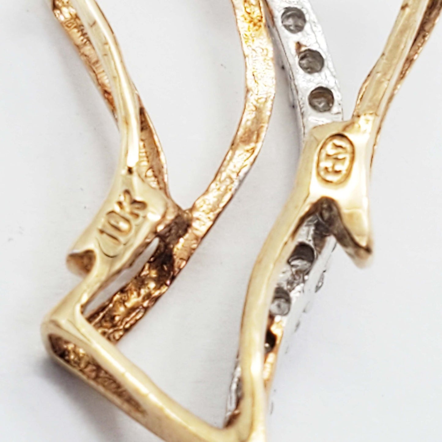 Heng Ngai Designer Diamond Angel Openwork Pendant Necklace 10k Gold