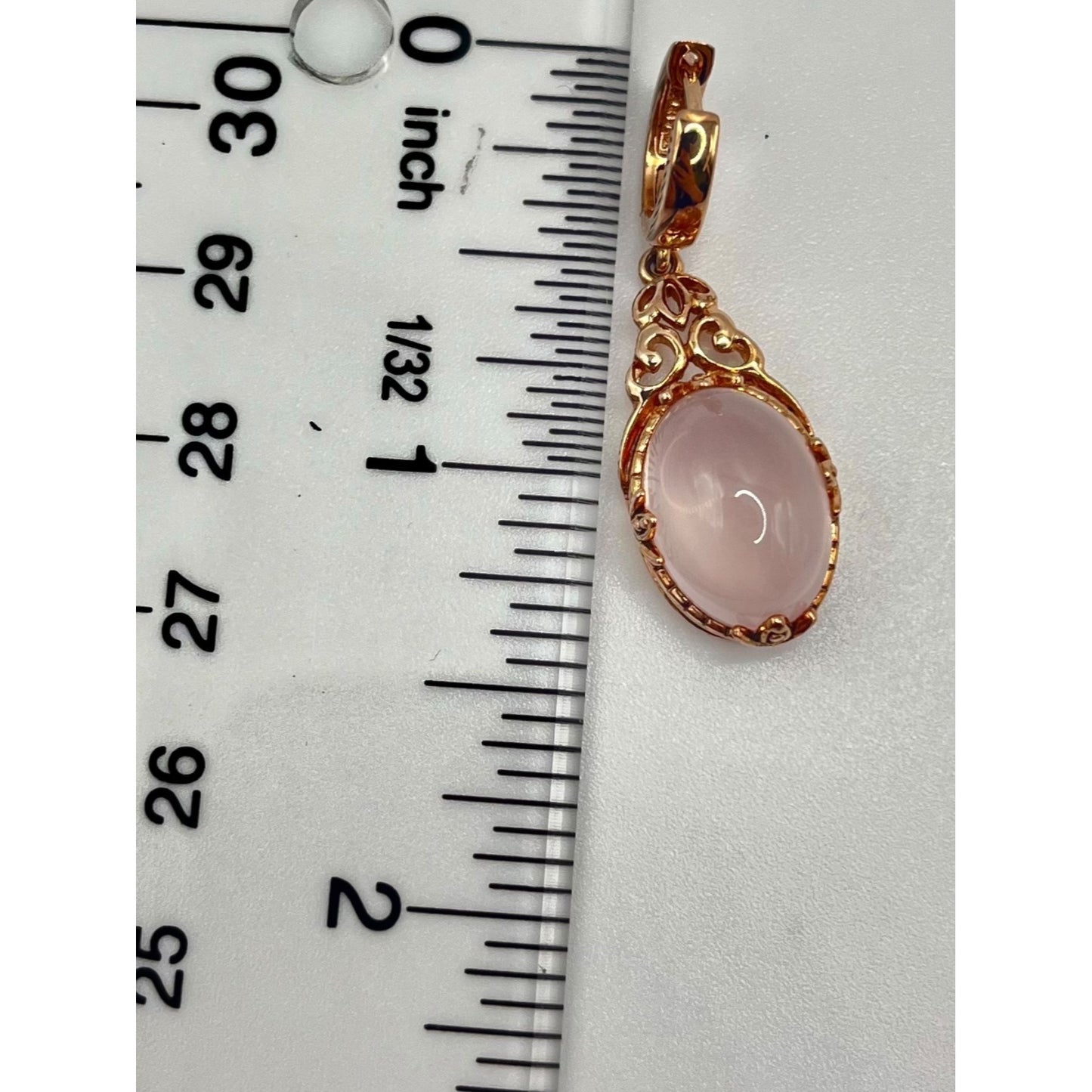 Sterling Plated 14K Rose Gold Vermeil Rose Quartz Filigree Dangle Earrings