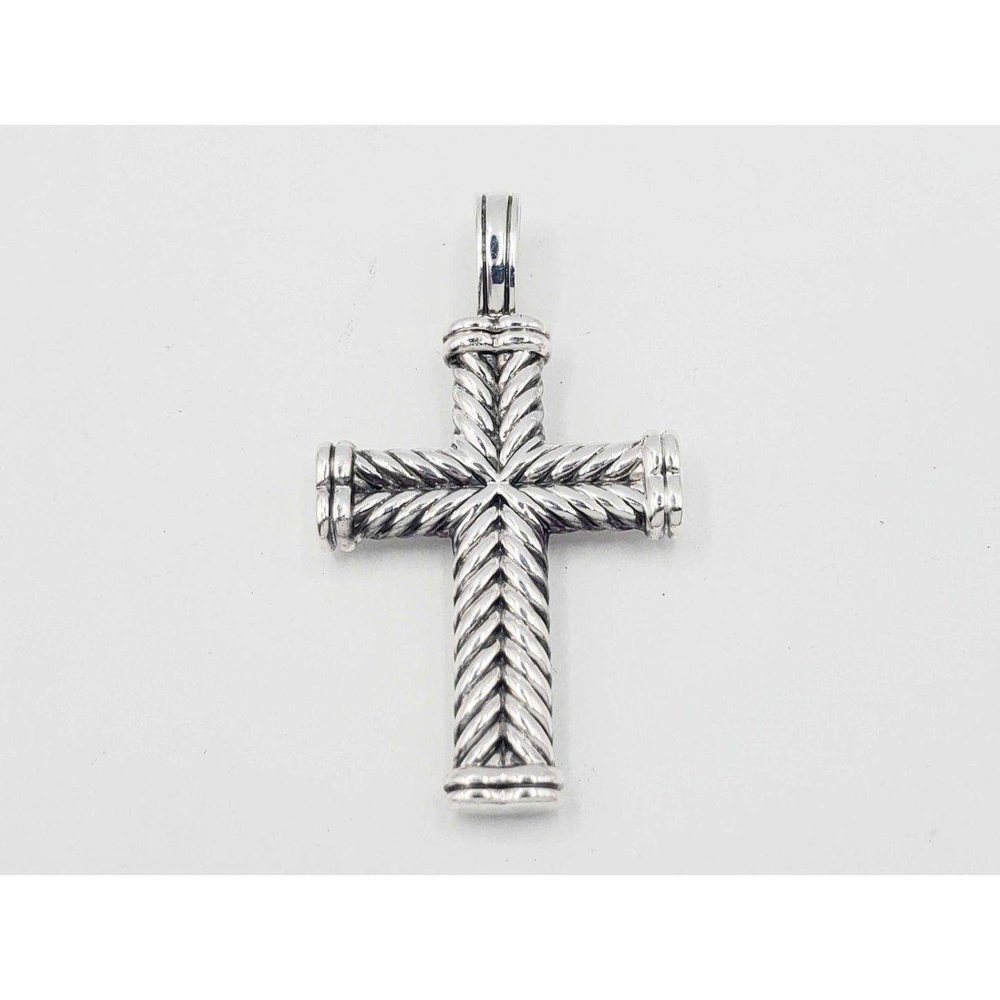 David Yurman Chevron Cross Pendant Sterling Silver