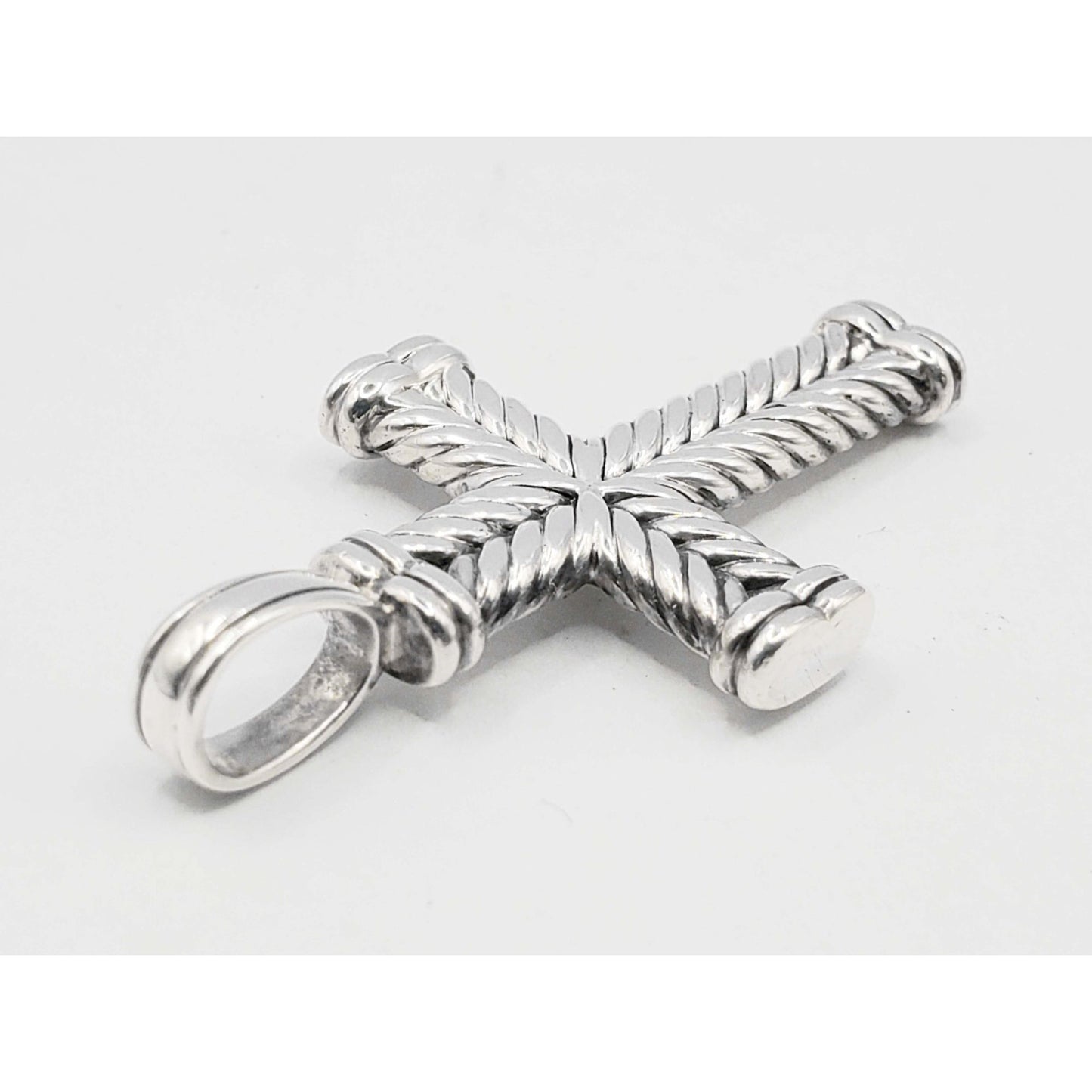 David Yurman Chevron Cross Pendant Sterling Silver