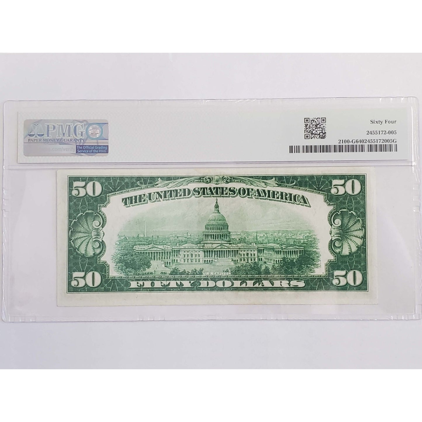 1928 $50 Federal Reserve Note Chicago #G00442532A PMG 64 Choice Uncirculated