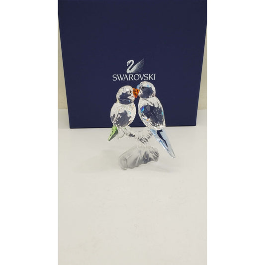 Swarovski Crystal #0680627 "Budgies" Parakeet Parrot Bird w/Original Box & COA