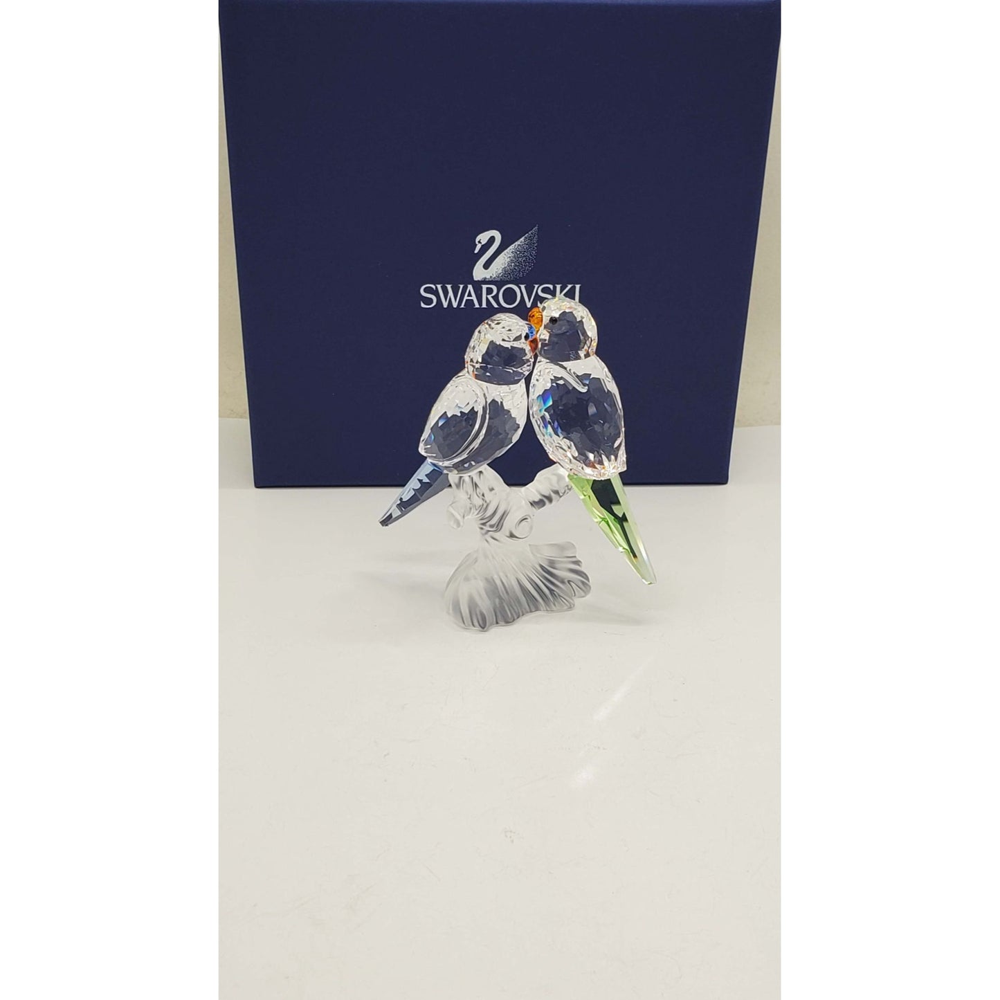 Swarovski Crystal #0680627 "Budgies" Parakeet Parrot Bird w/Original Box & COA